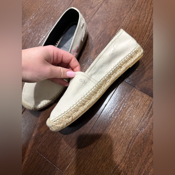 SAINT LAURENT EMBROIDERED ESPADRILLES IN CANVAS, NATURAL BEIGE, SIZE 37 - Picture 5 of 10